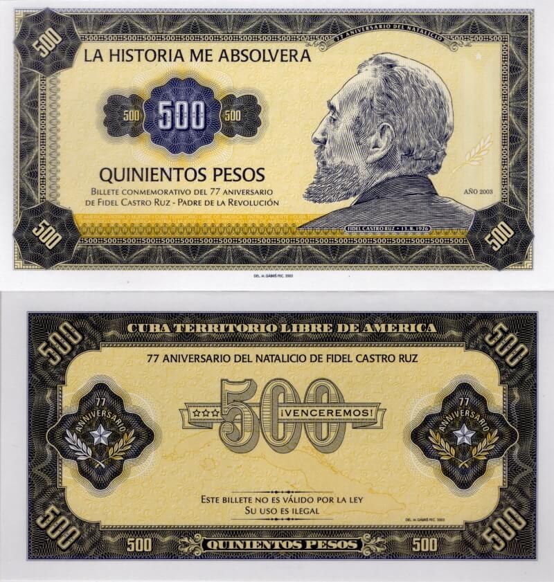 500 pesos Fidel 2003