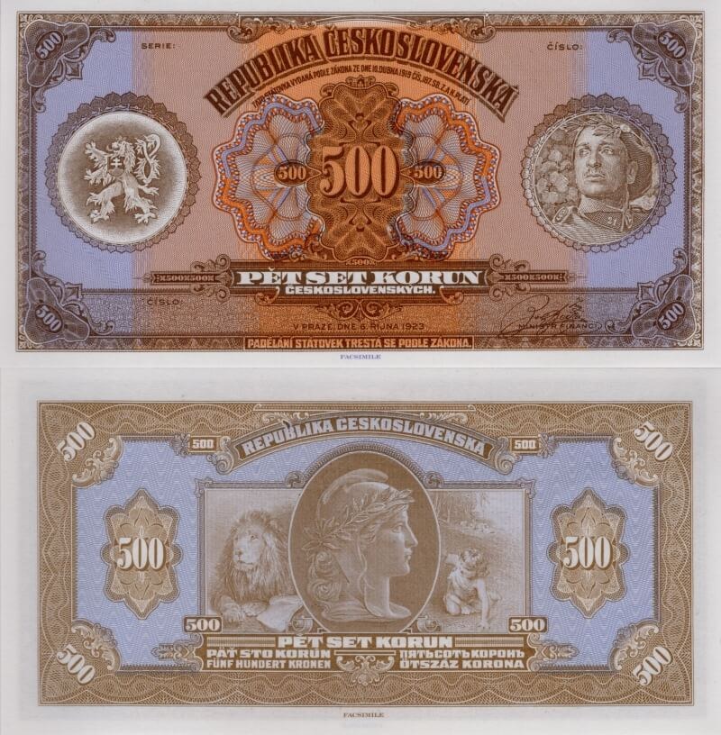 500 Kčs 1923 Facsimile