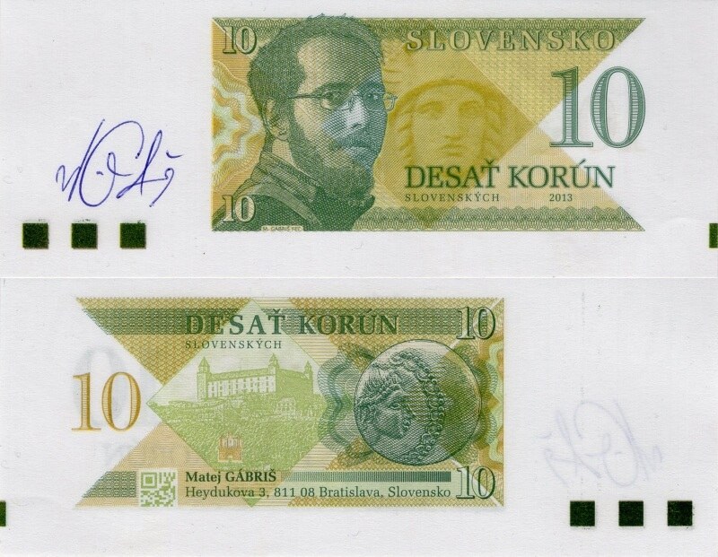 10 korún M.Gábriš 2013