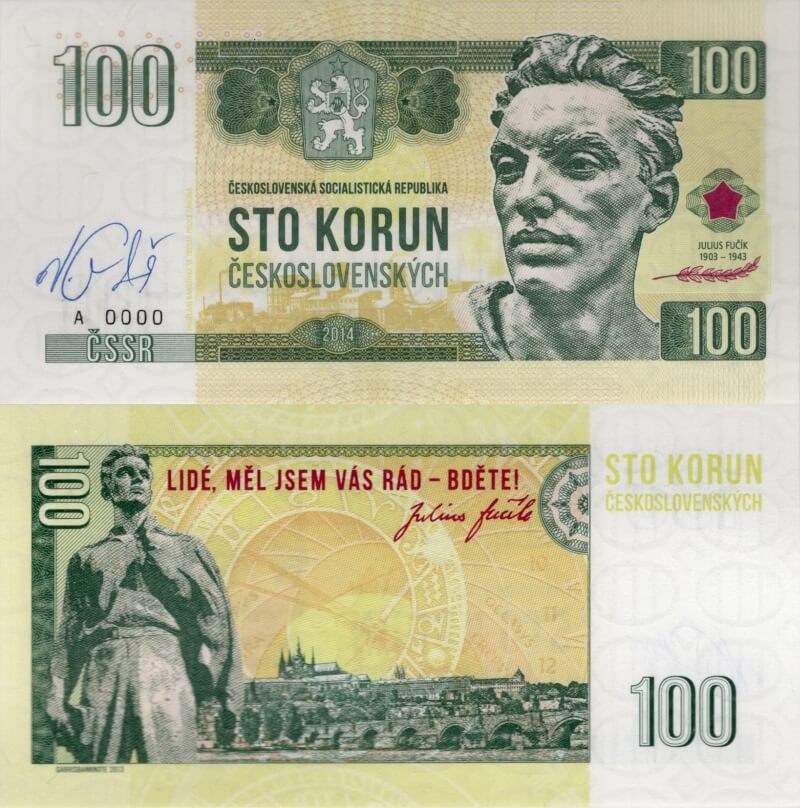 100 korun Československých / Július Fučík