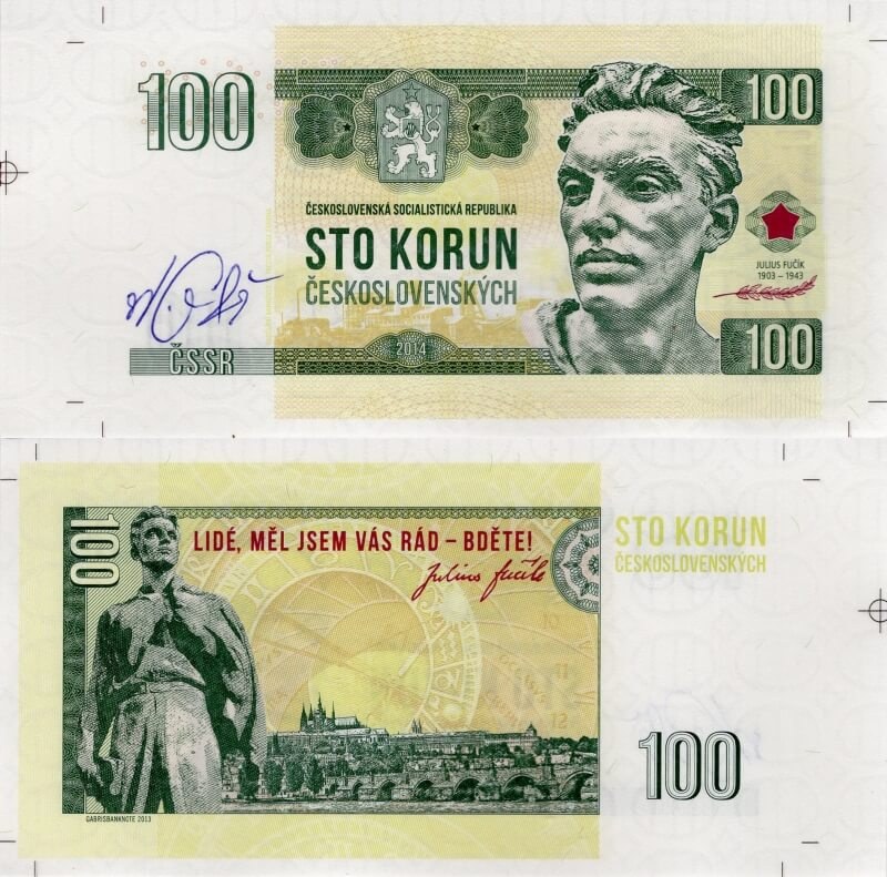 100 korun Československých / Július Fučík