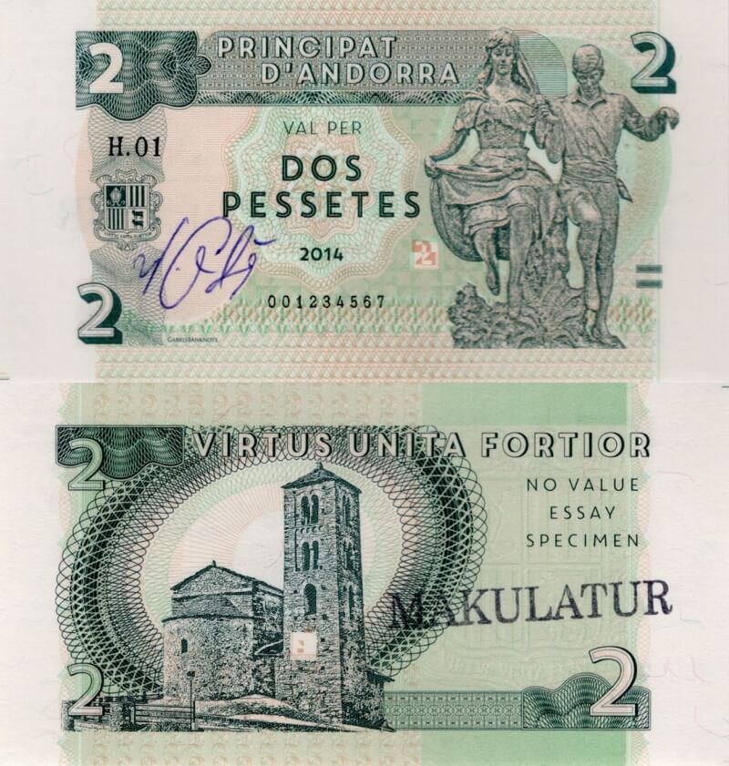 2 pessetes Andorra