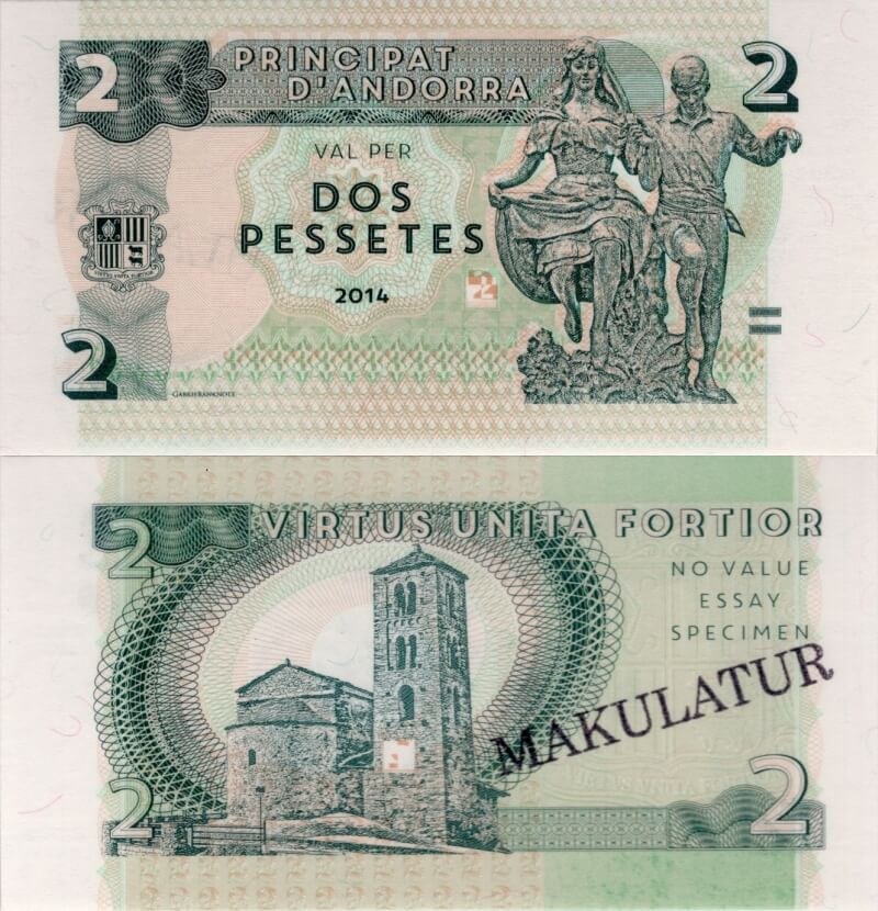 2 pessetes Andorra