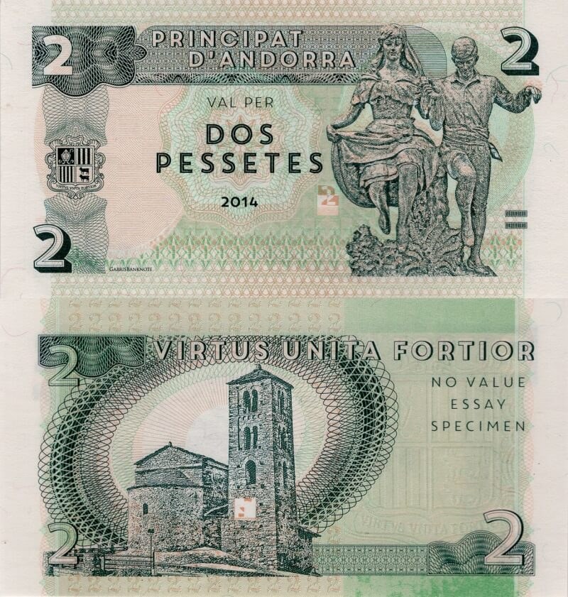 2 pessetes Andorra