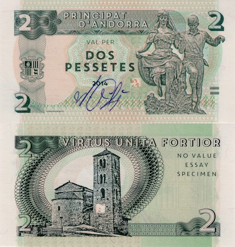 2 pessetes Andorra