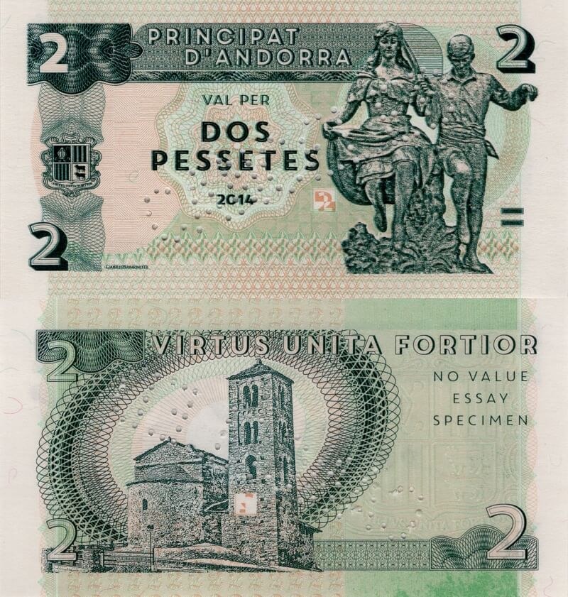 2 pessetes Andorra