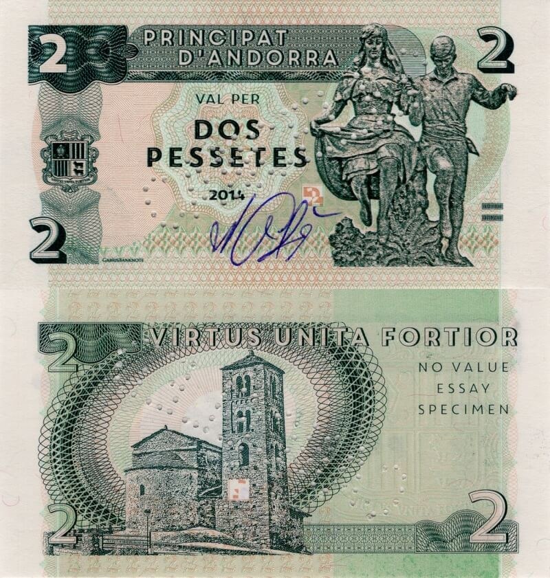 2 pessetes Andorra