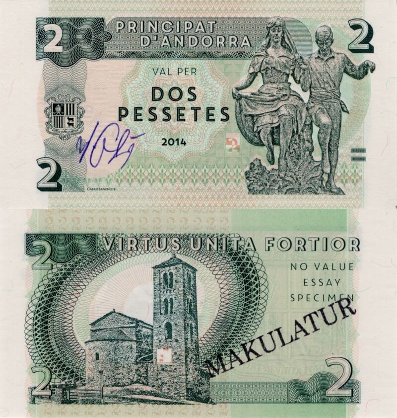 2 pessetes Andorra