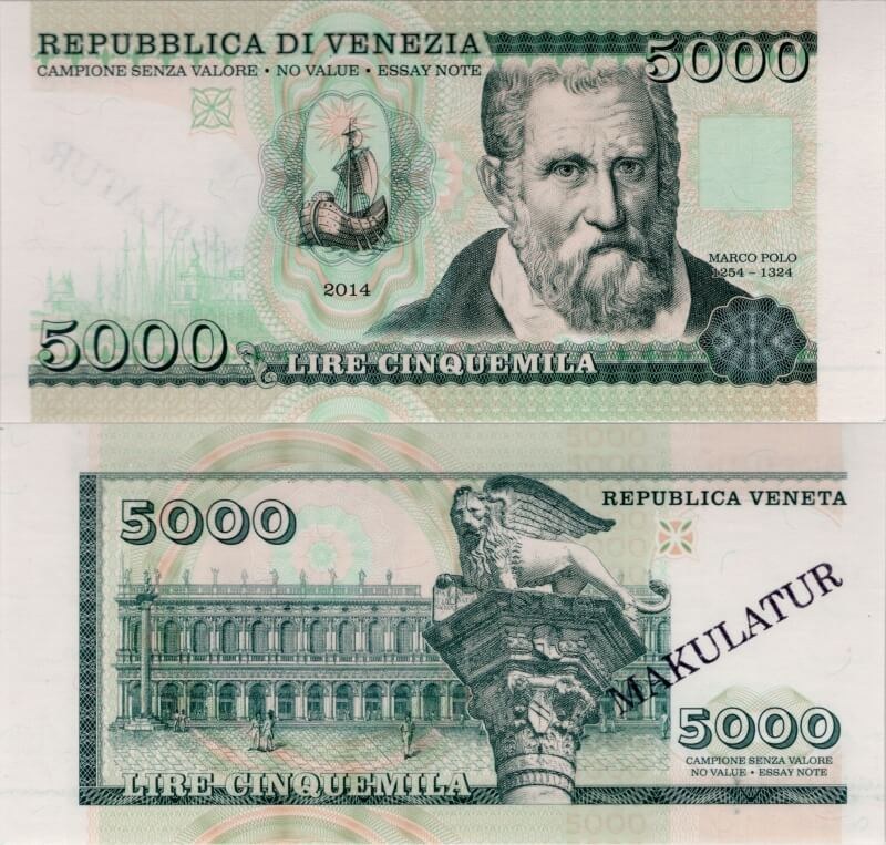 5 000 lire Benátky