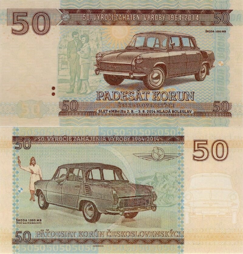 Falzum 50 korun Československých