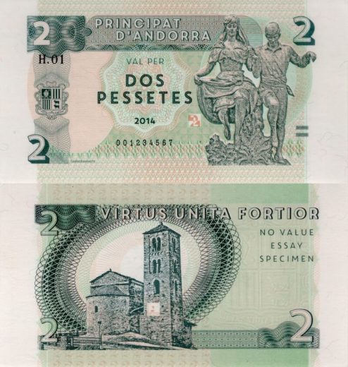 2 pessetes Andorra