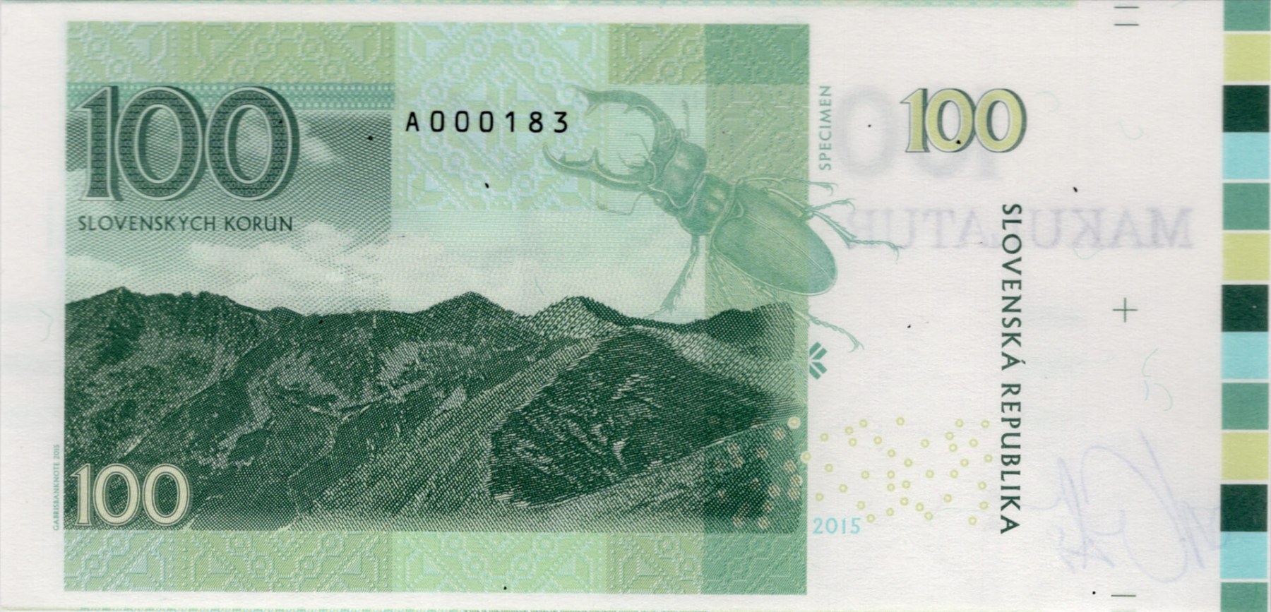 100 korún Slovenských - zadní strana