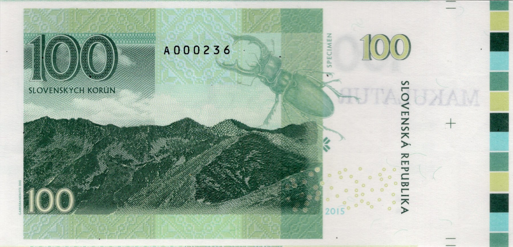 100 korún Slovenských - zadní strana