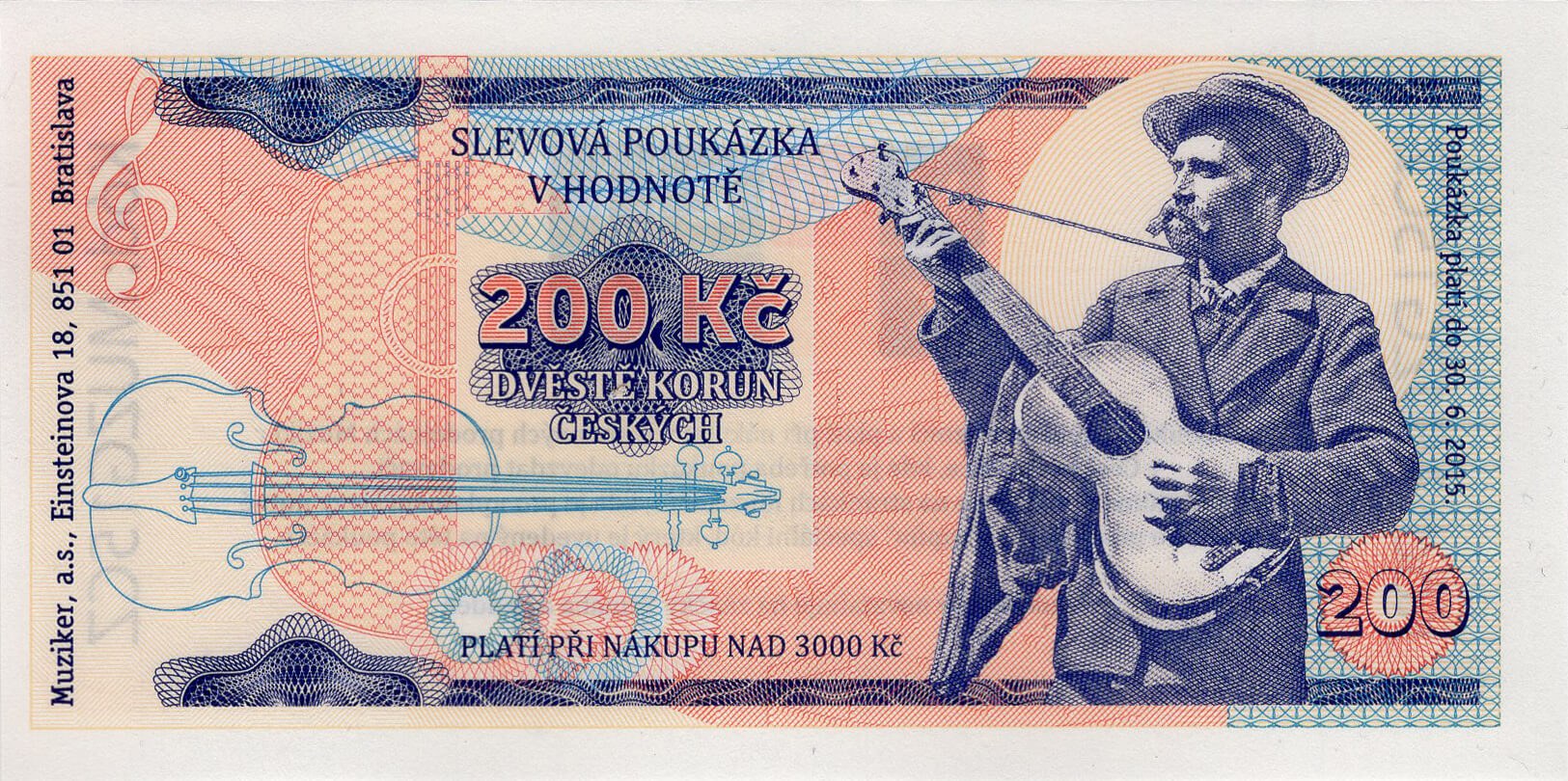 200 kč Muziker 2015 - přední strana