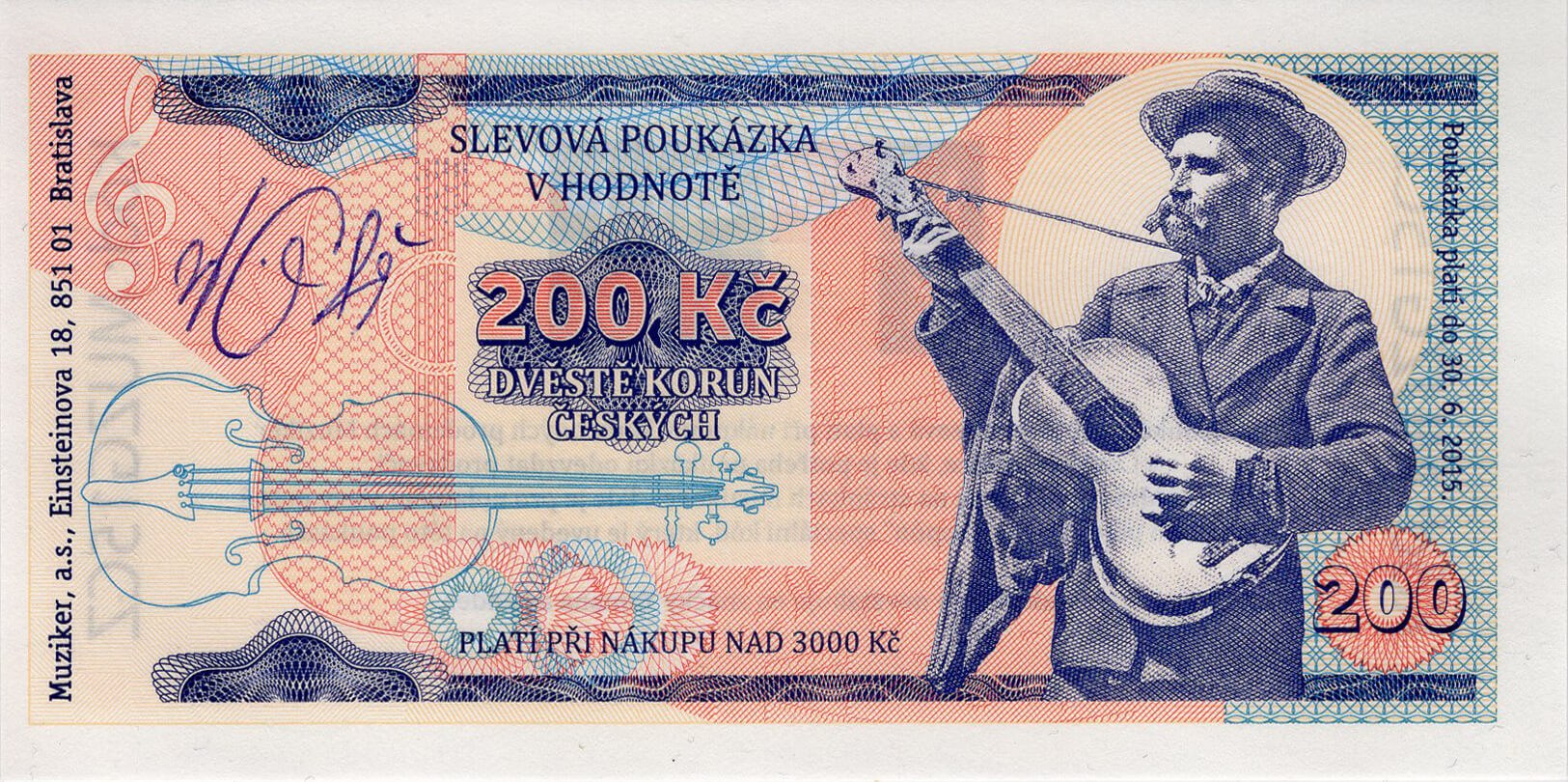200 kč Muziker 2015 - přední strana