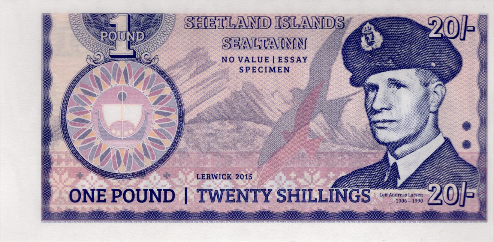 1 pound / 20 shillings Shetland Islands - přední strana