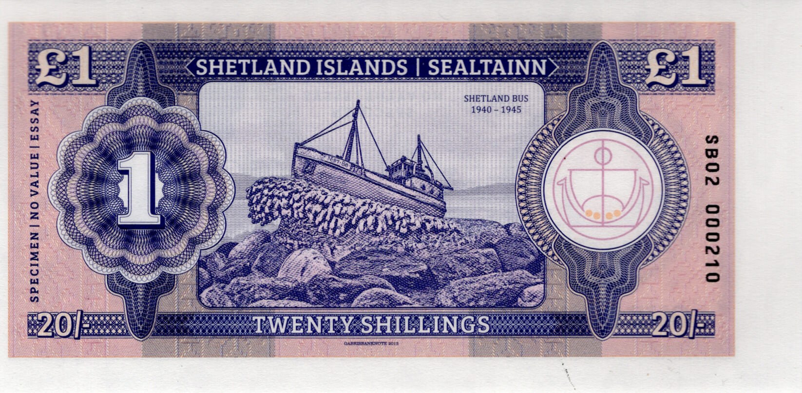 1 pound / 20 shillings Shetland Islands - zadní strana
