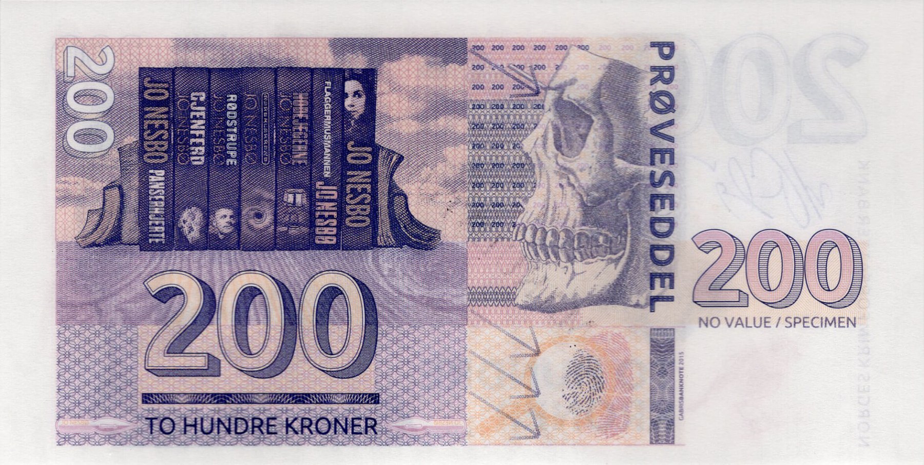 200 crown Norway Jo Nesbo - zadní strana
