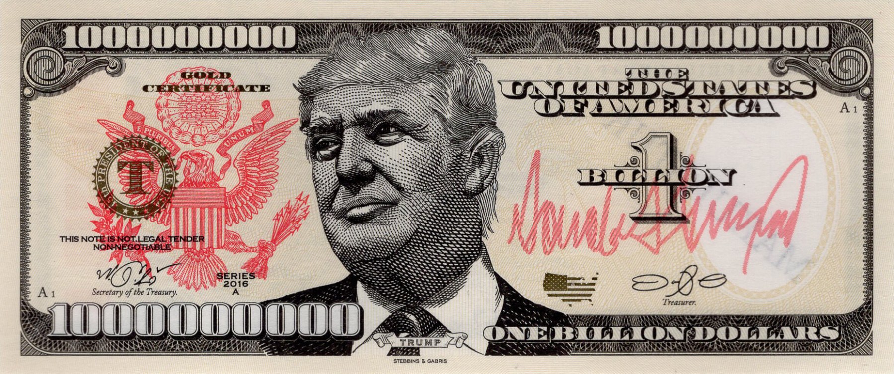 1 billion Trump - přední strana