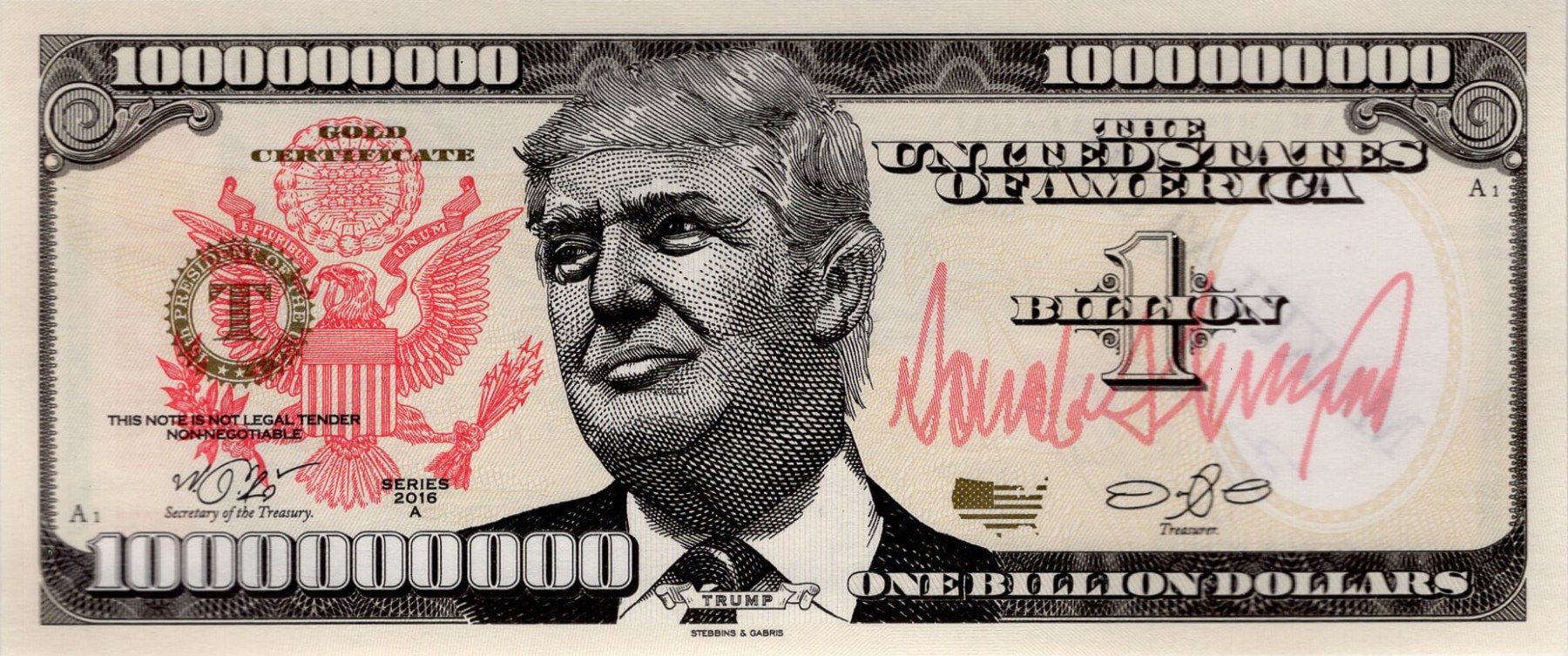 1 billion Trump - přední strana