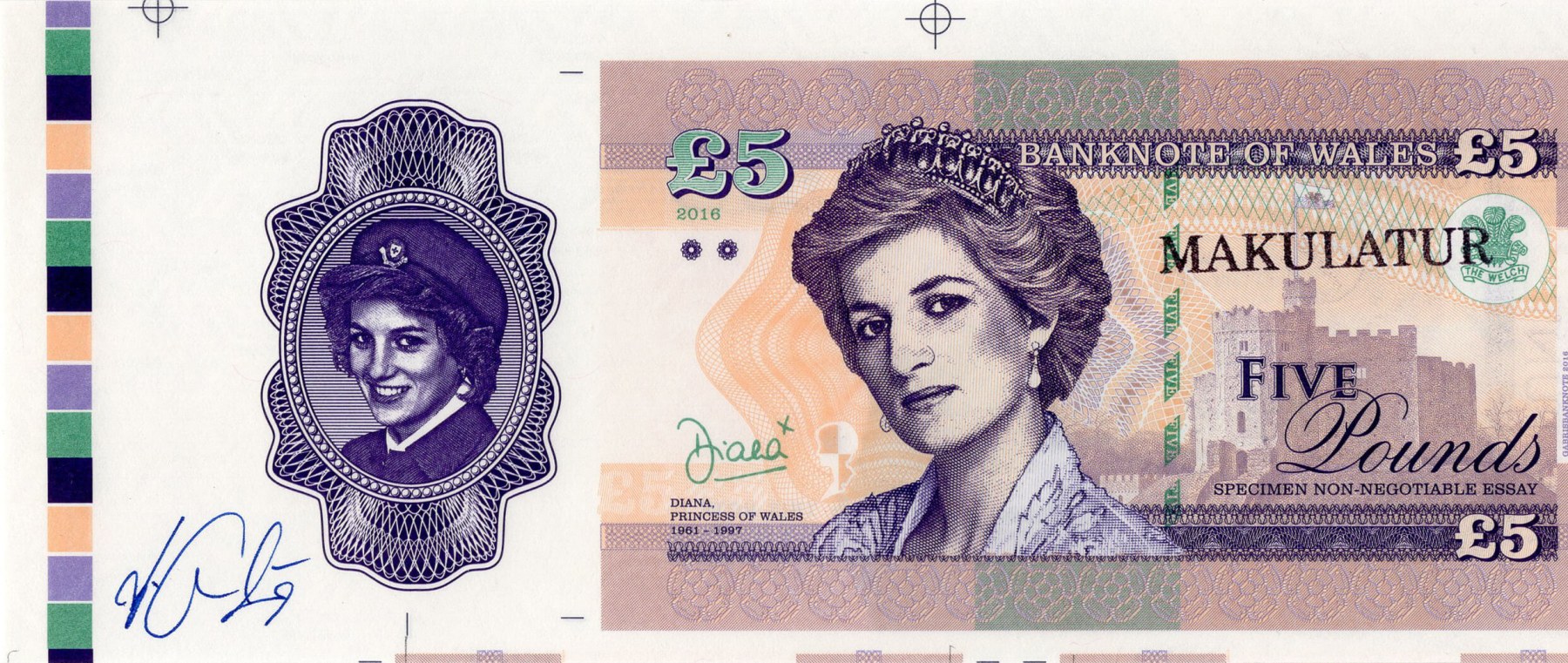 5 pounds Wales Diana - přední strana