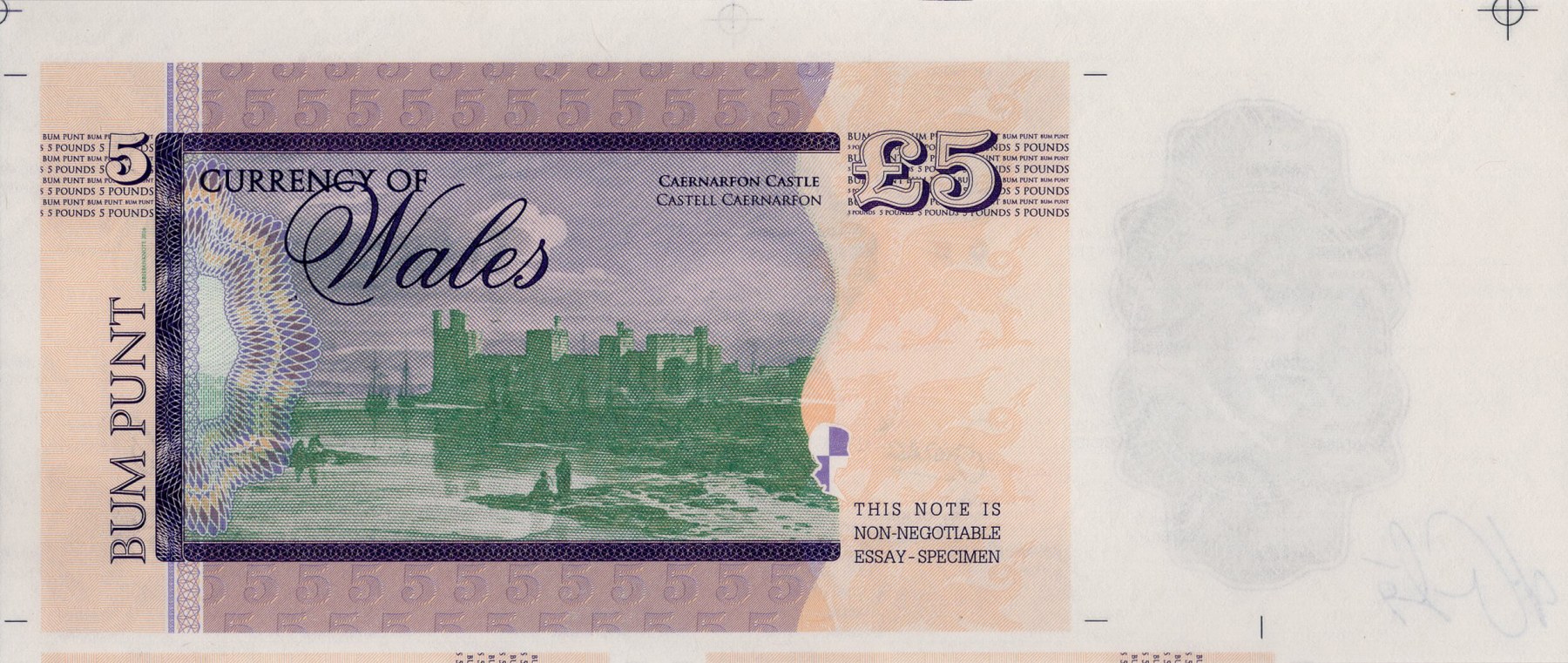 5 pounds Wales Diana - zadní strana