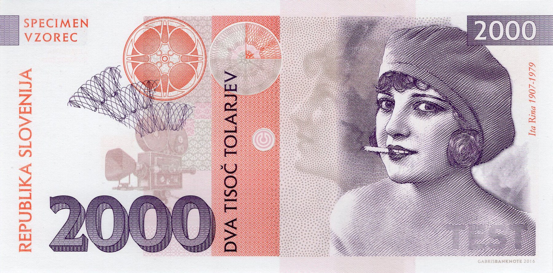 2000 tolar Slovenija - přední strana
