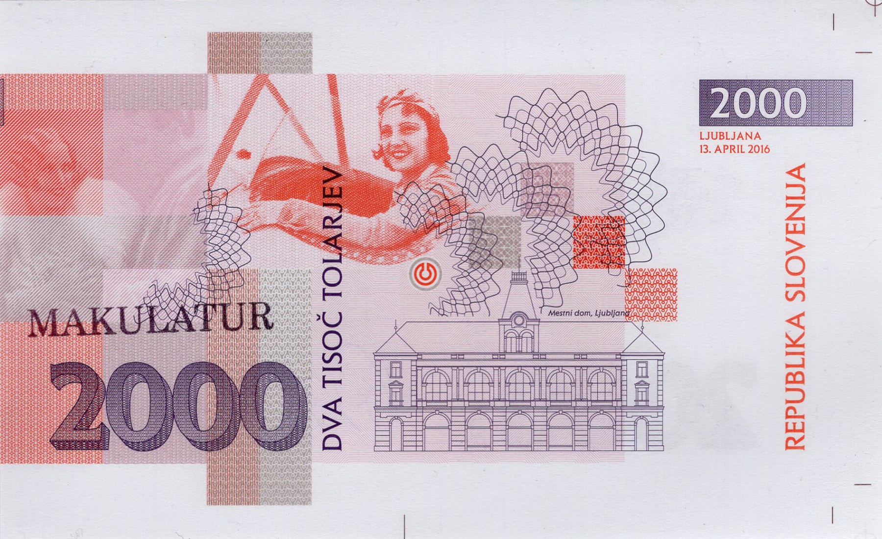 2000 tolar Slovenija - zadní strana