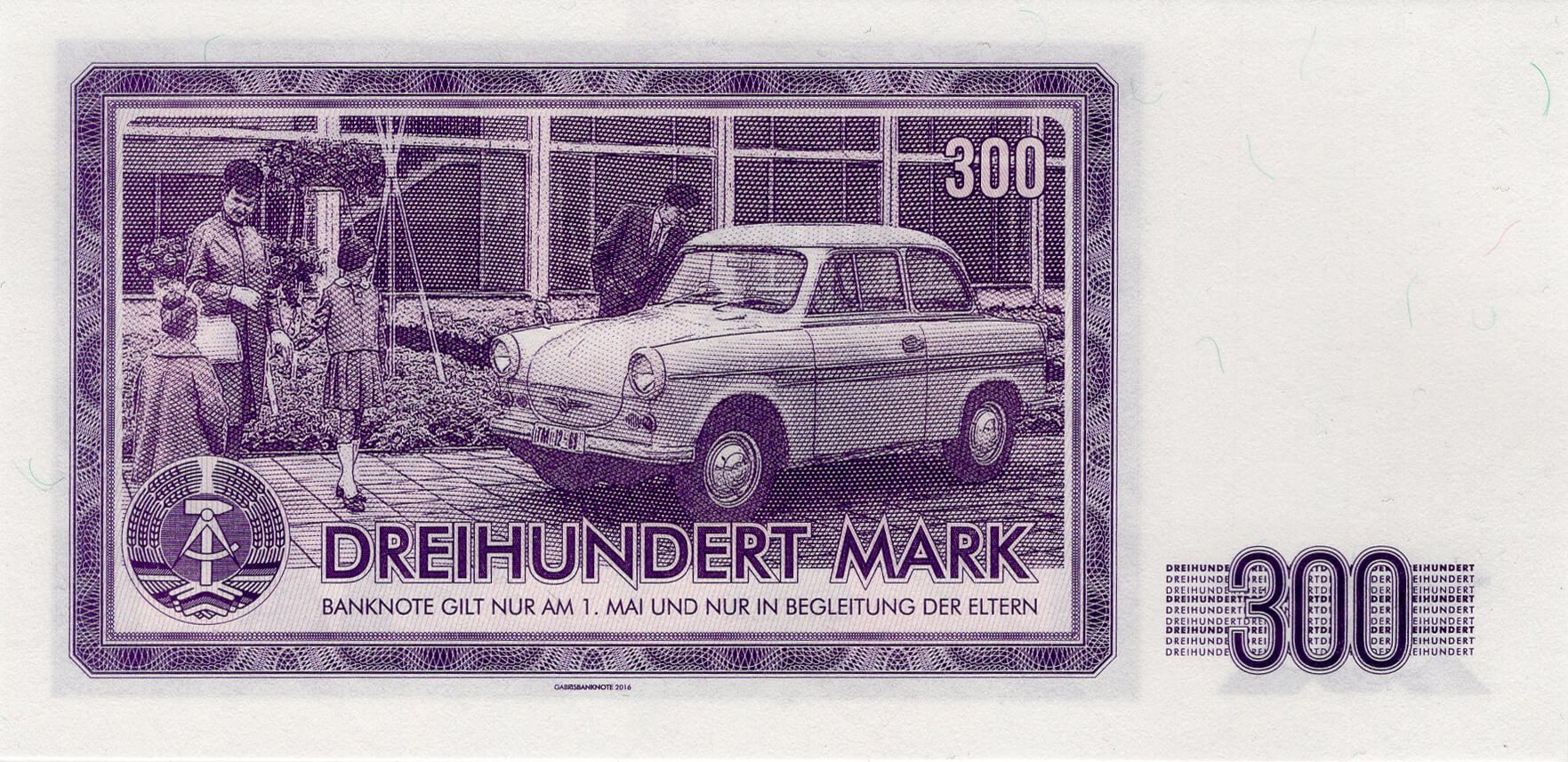300 mark German Democratic Republic - zadní strana