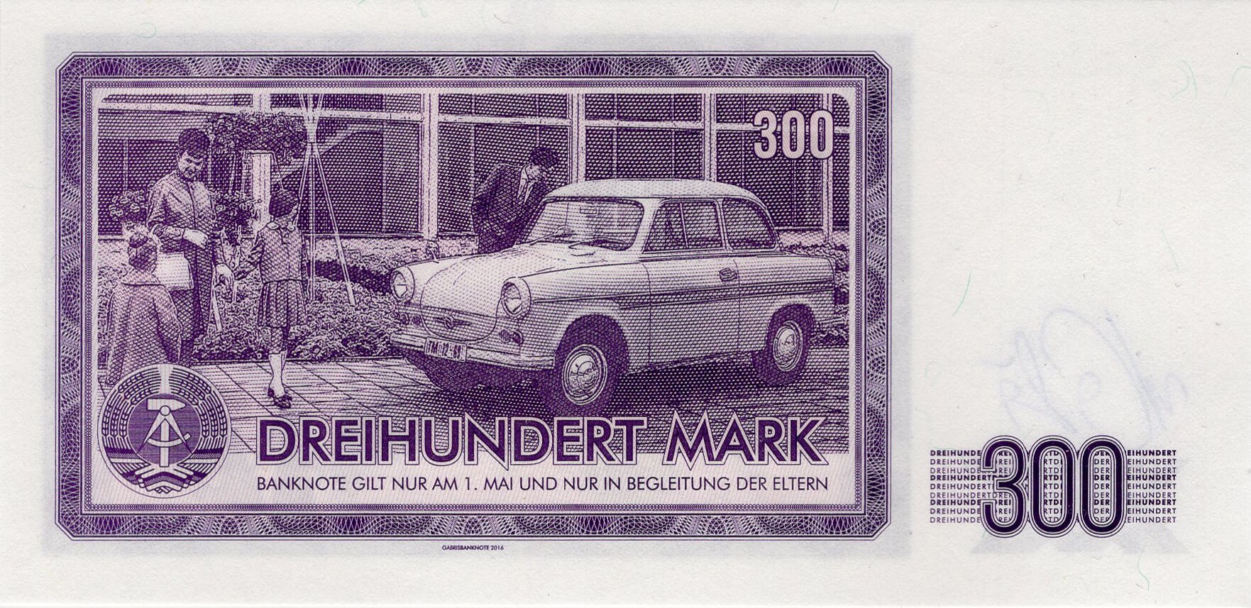 300 mark German Democratic Republic - zadní strana