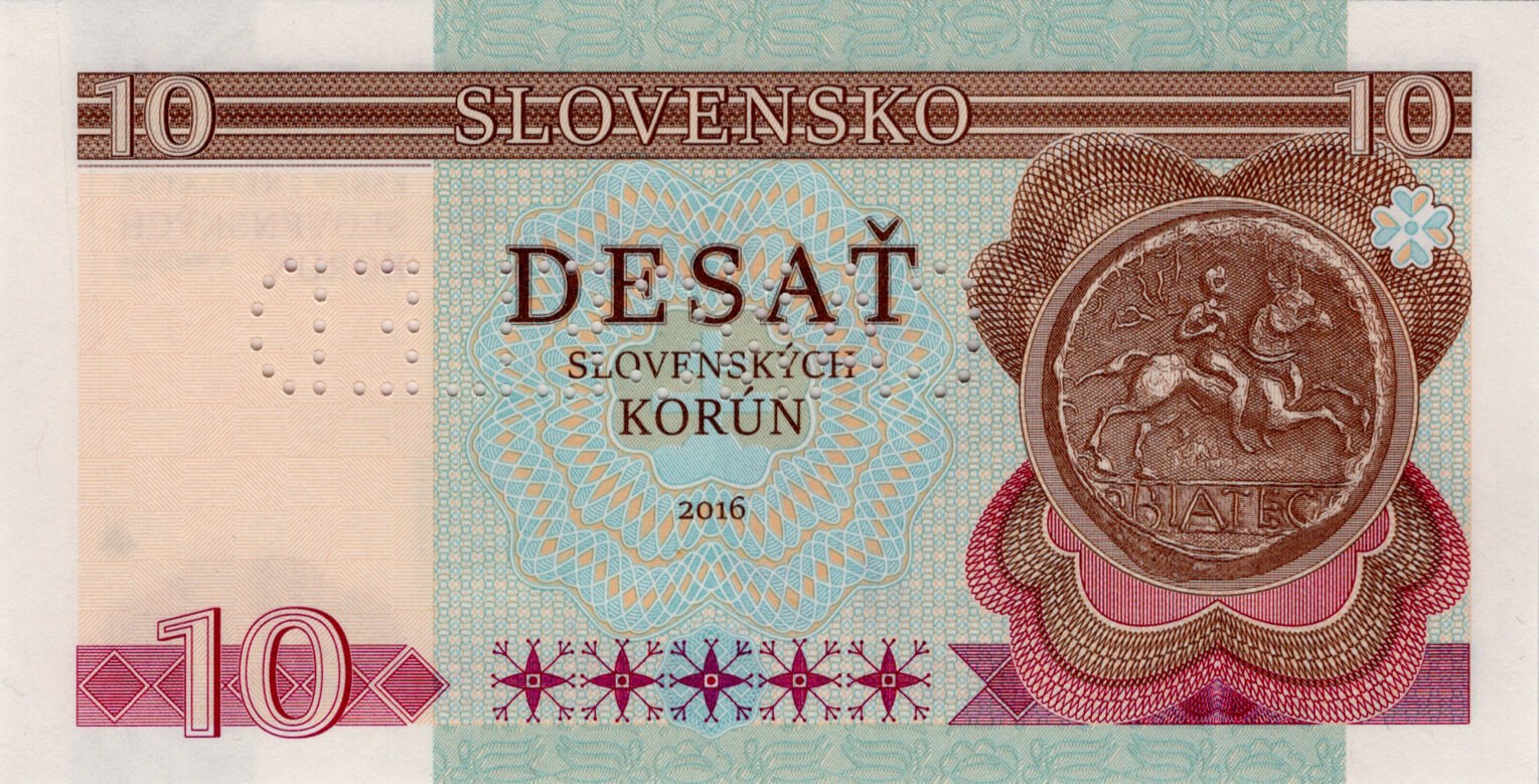 10 korún Slovenských - zadní strana