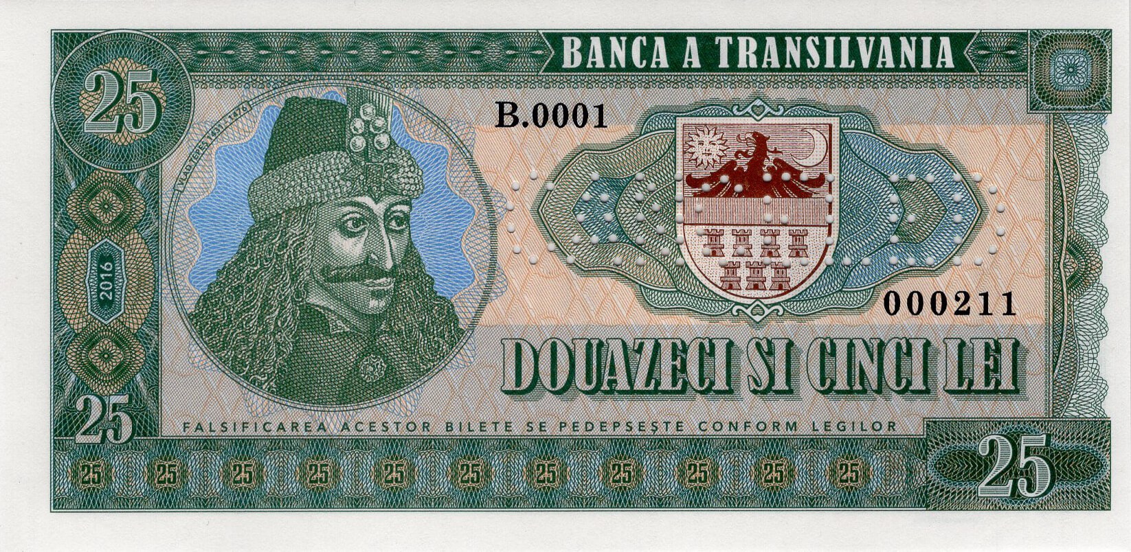 25 lei Transylvania - přední strana