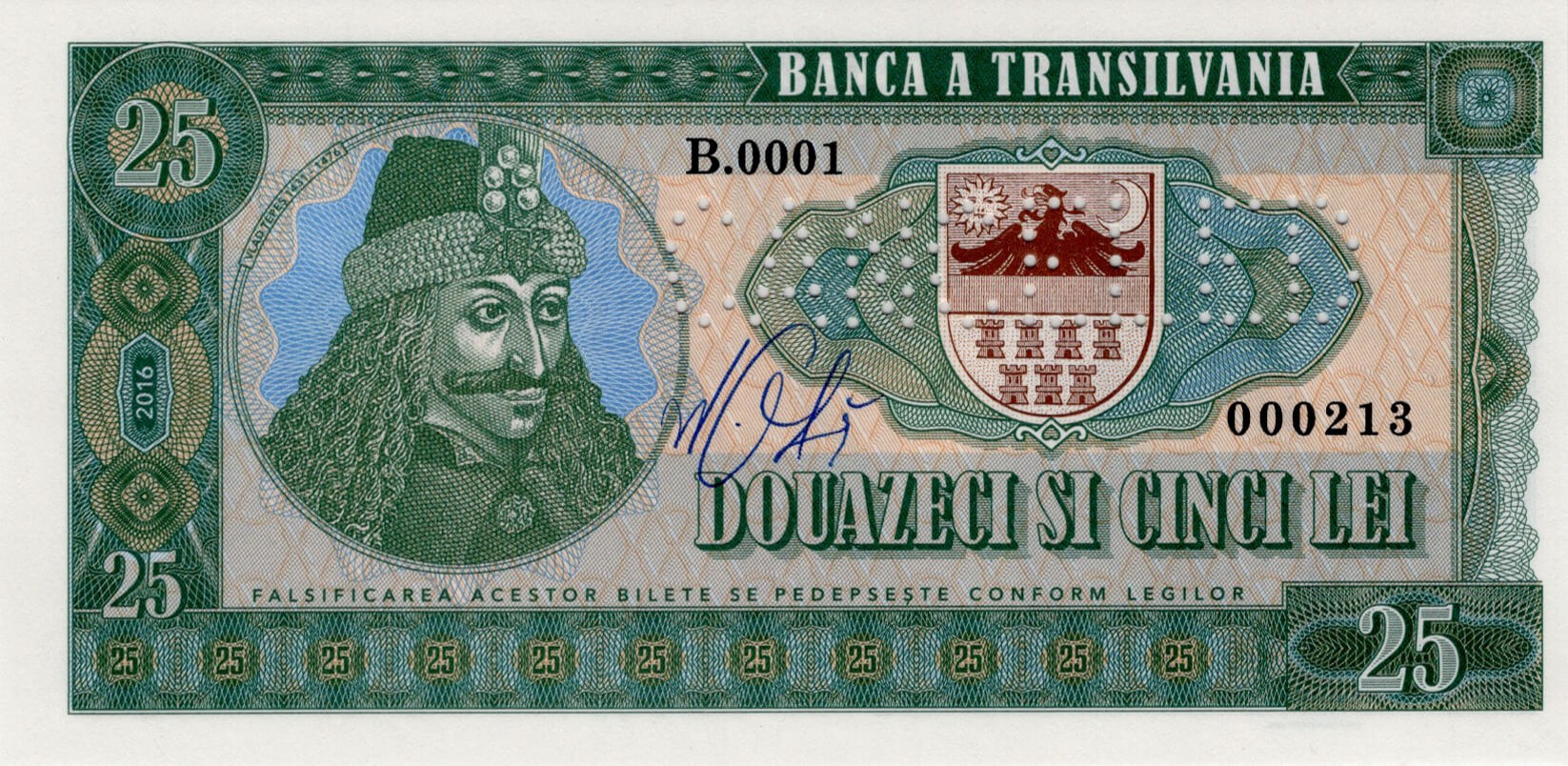 25 lei Transylvania - přední strana
