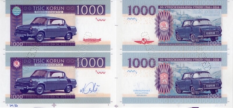 Aršík 1000 korun Škoda MBX 2016