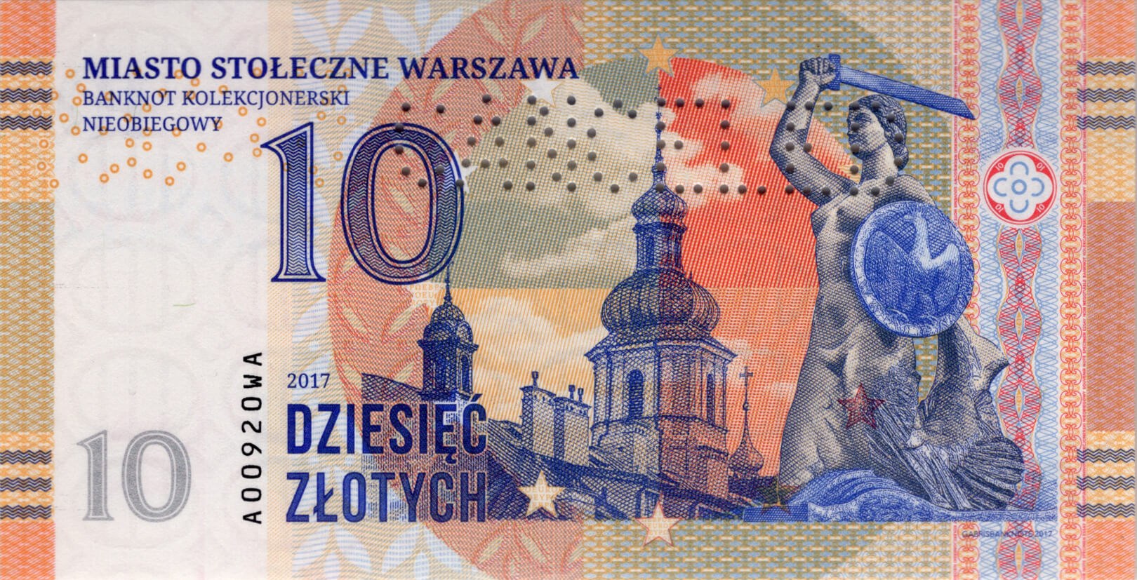 10 złotych Warszawa / Poland - přední strana