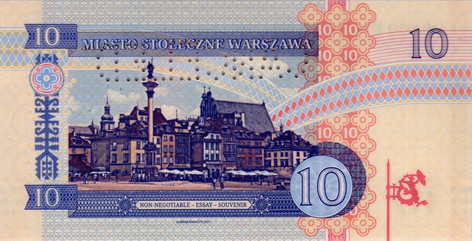 10 złotych Warszawa / Poland - zadní strana