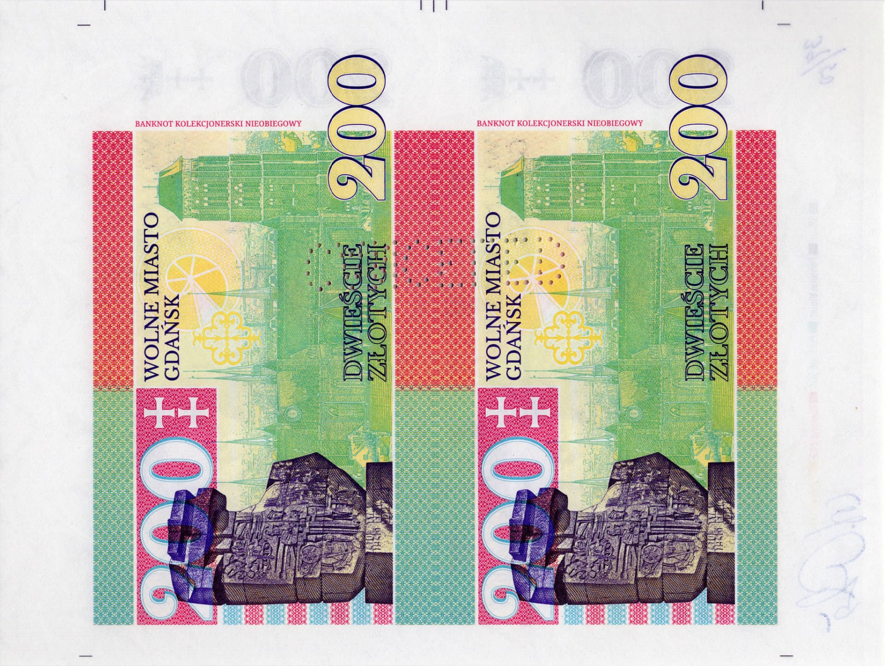 Aršík 200 złotych Gdańsk 2017 - zadní strana