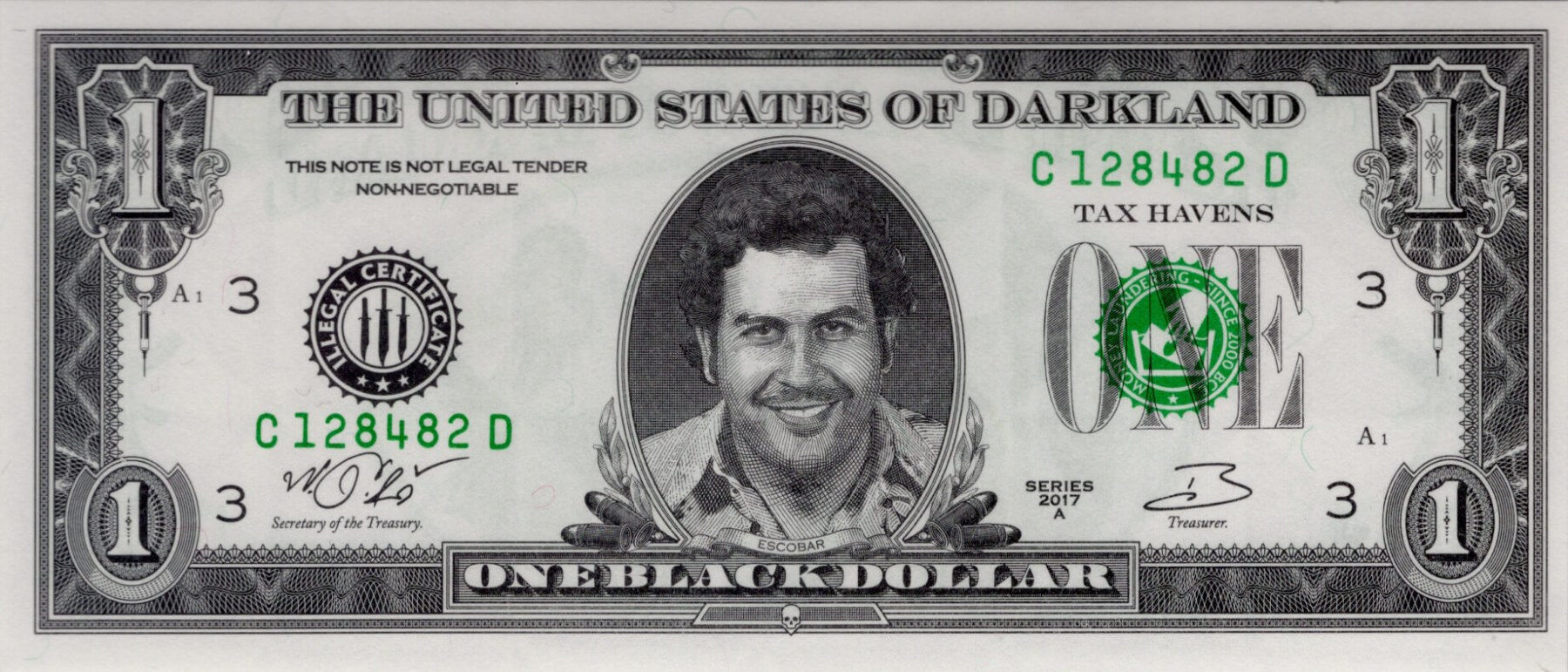1 black dollars 2017 - přední strana