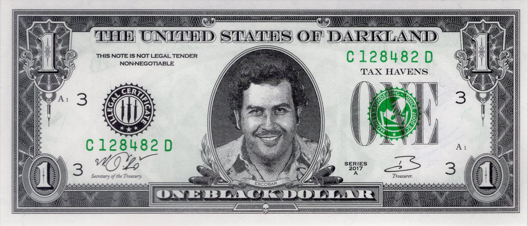 1 black dollars 2017 - přední strana