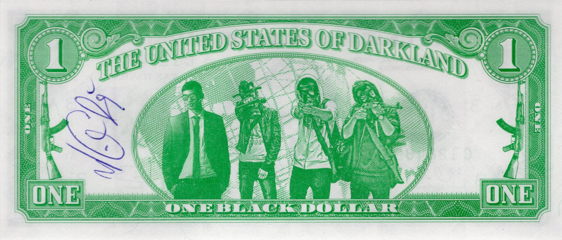 1 black dollars 2017 - zadní strana