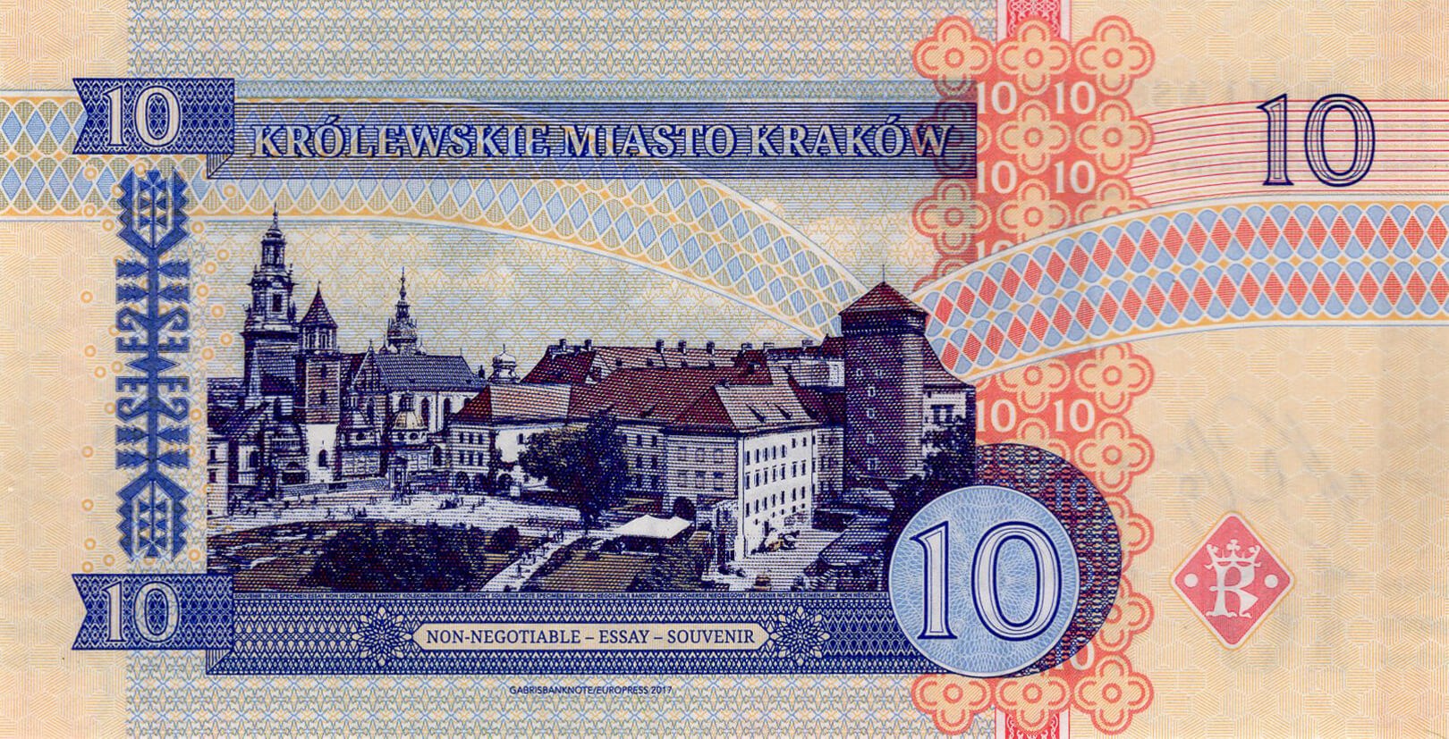 10 złotych Krakow / Poland - zadní strana