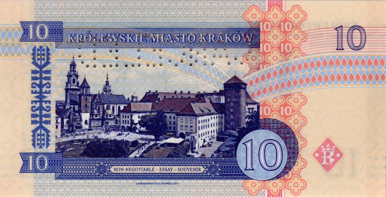 10 złotych Krakow / Poland - zadní strana