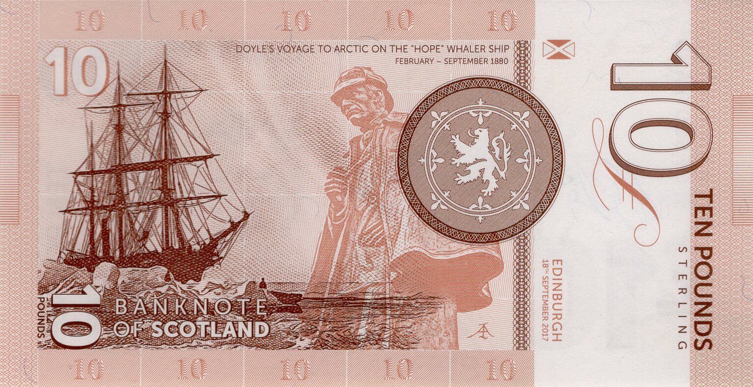 10 pounds Scotland - zadní strana