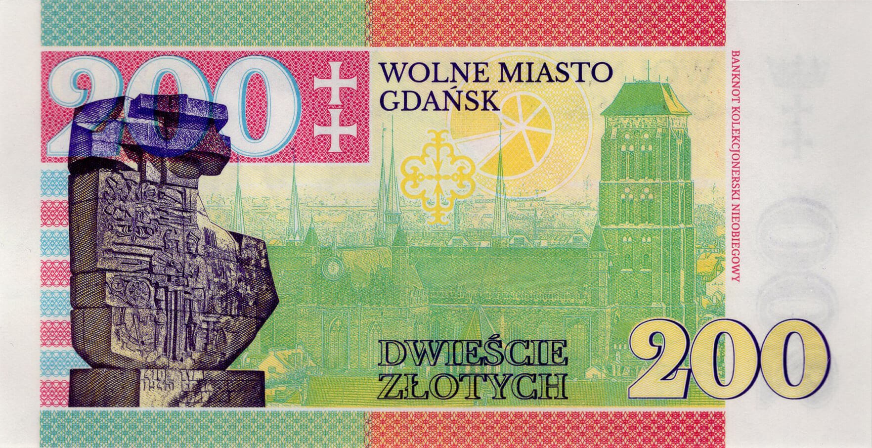 200 złotych Gdańsk / Danzig - zadní strana