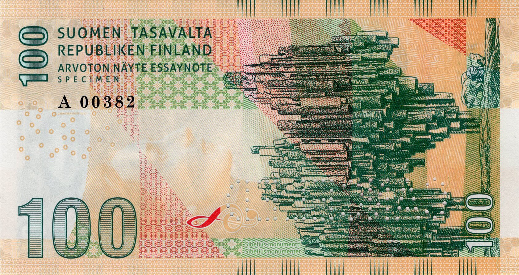 100 mark markkaa Finland - zadní strana
