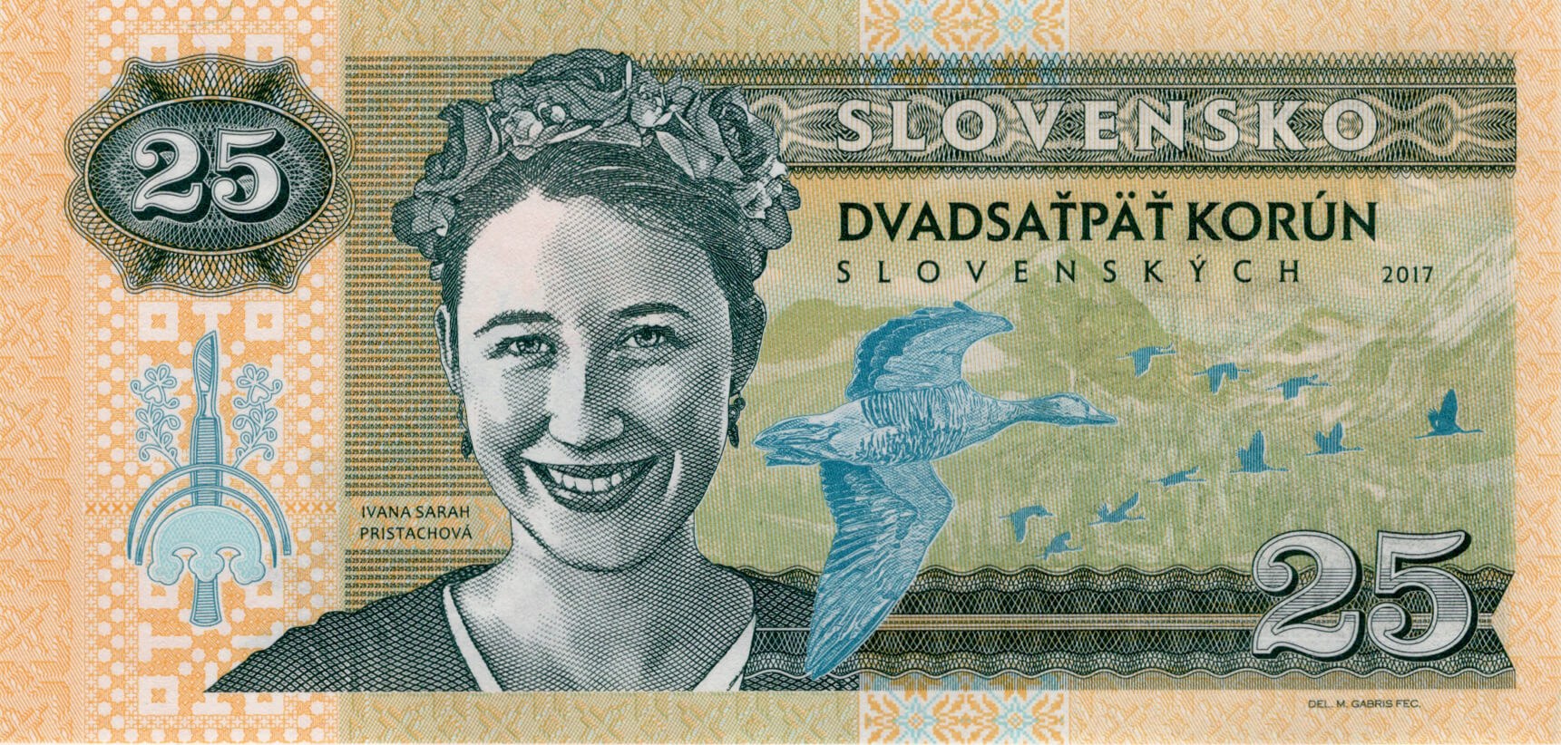 25 korún I.S.Pristach - přední strana