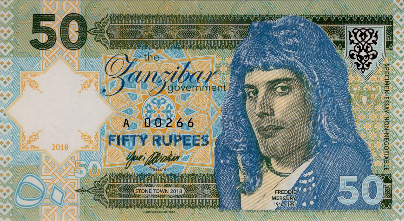 50 rupees Zanzibar - přední strana