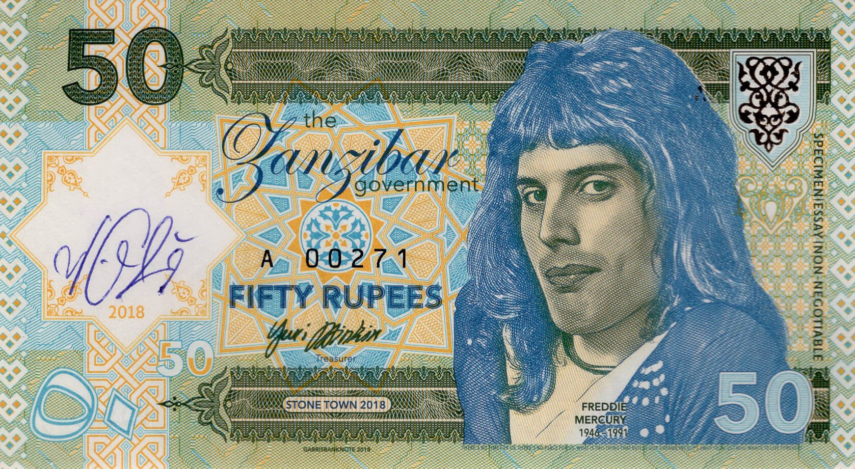 50 rupees Zanzibar - přední strana