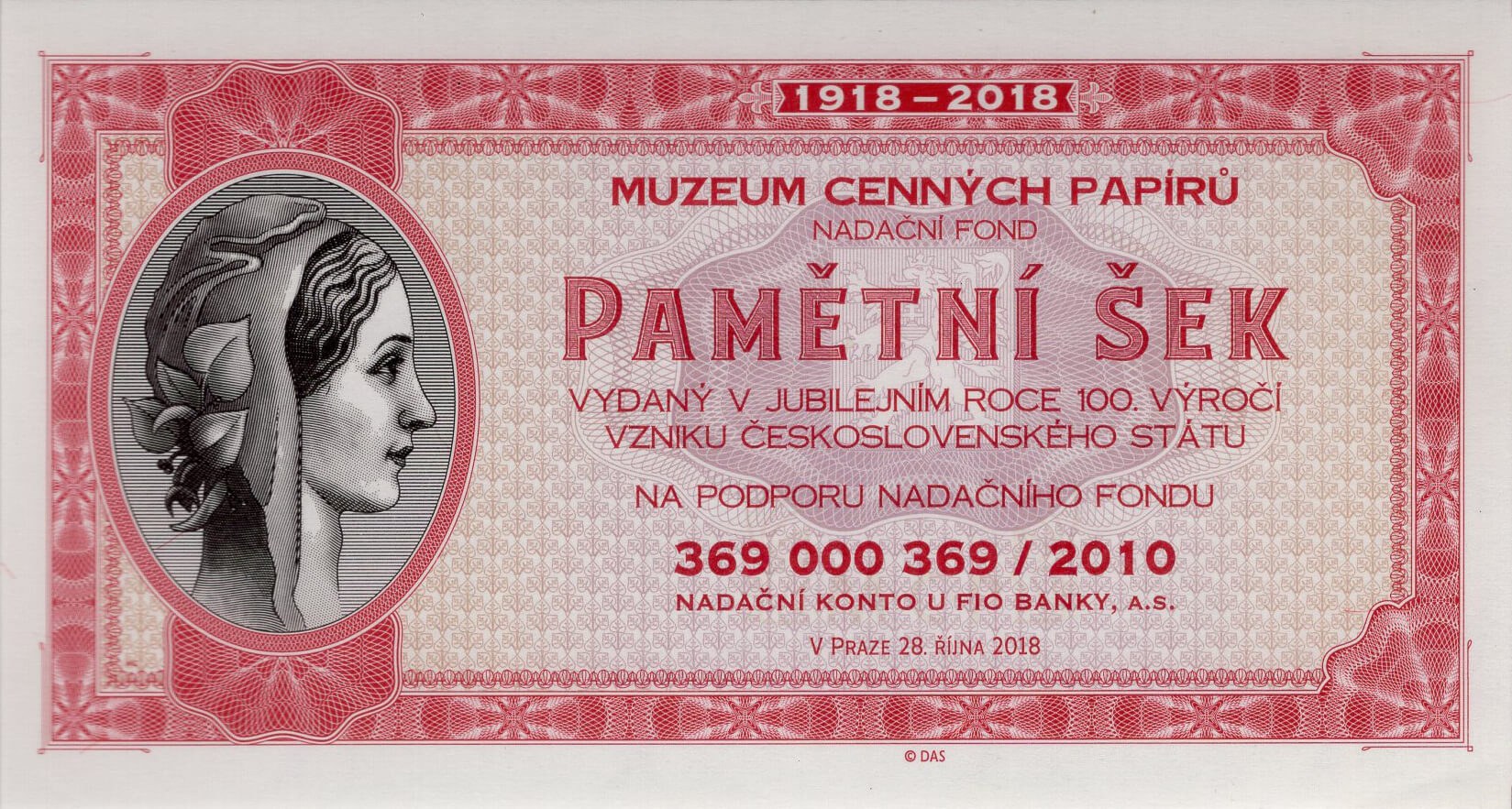 Šeky MCP červené - přední strana