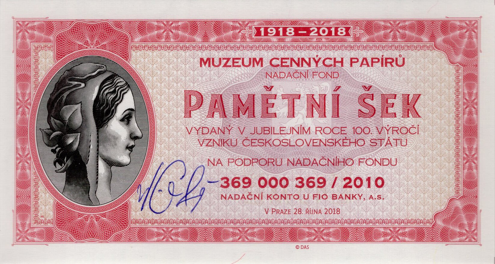 Šeky MCP červené - přední strana